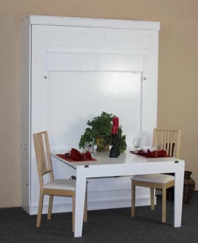 Barrington Table Bed - White with Chairs - Wallbeds n More Scottsdale