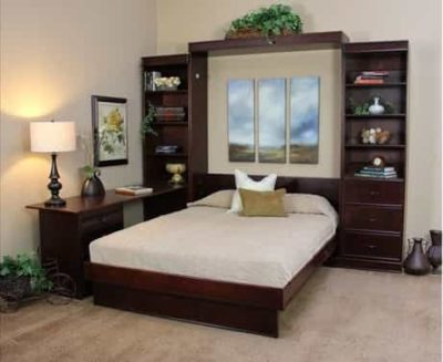 Portola Wall Bed with piers and desks Open - Wallbeds n More Scottsdale