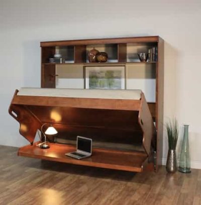 Hidden Bed Deluxe with Hutch Half Open Wall Bed - Wallbeds n More Scottsdale