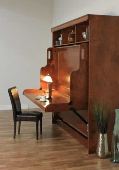 Hidden Bed Deluxe with Hutch Side View - Wallbeds n More Scottsdale