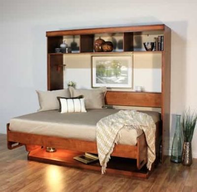 Hidden Bed Deluxe with Hutch With Open Bed - Wallbeds n More Scottsdale