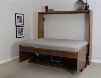Hidden Bed with No Hutch Wall Bed Open - Wallbeds n More Scottsdale