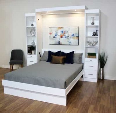Euro Deluxe Table Wall Bed Open with Piers - Wallbeds n More Scottsdale
