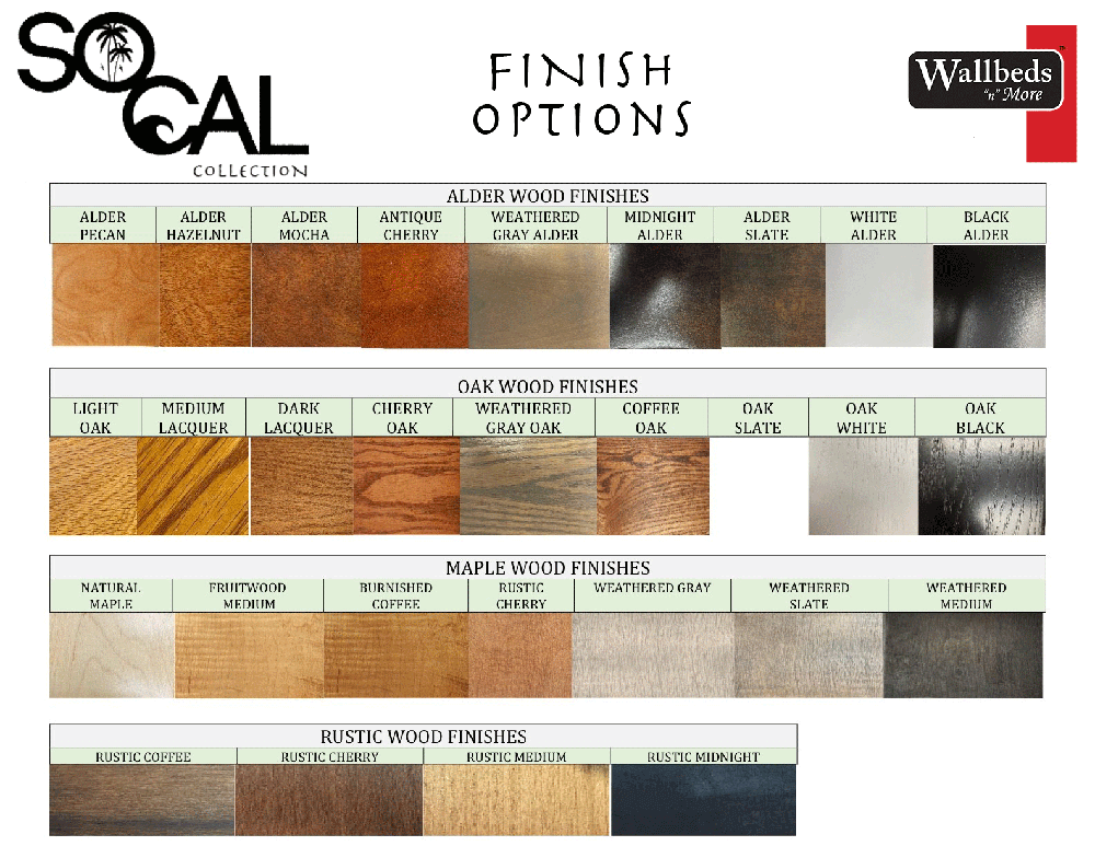 Wallbeds n More - SoCal Collection FInishes
