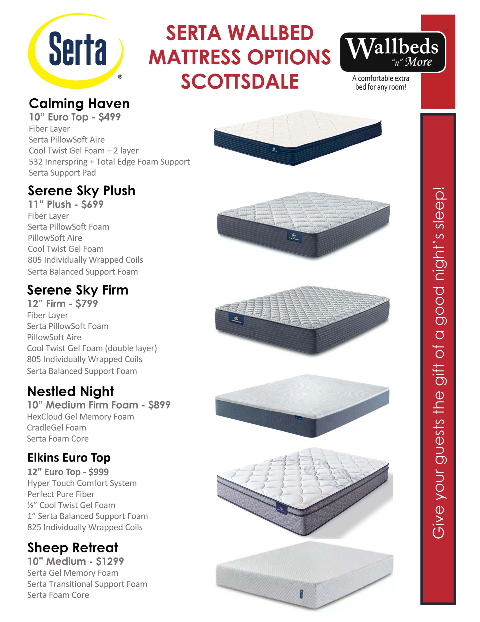 Wallbeds Scottsdale Available Mattressses